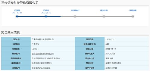 中止审核情形消除,三未信安科创板ipo恢复审核